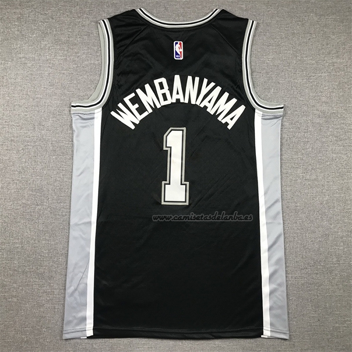 Camiseta San Antonio Spurs Victor Wembanyama NO 1 Icon 2022-23 Negro